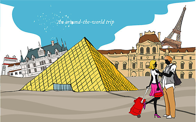 EPS 주간 커플 여자 남자 건축 여행 일러스트 휴가 휴식 사람 야외 두명 건물 프랑스 도시 세계여행 에펠탑 파리_프랑스 루브르박물관 아제르리도성 국내일러스트 자연요소 건축물 유럽 컨셉 관계 세계 박물관 파리 랜드마크 파일형식 벡터