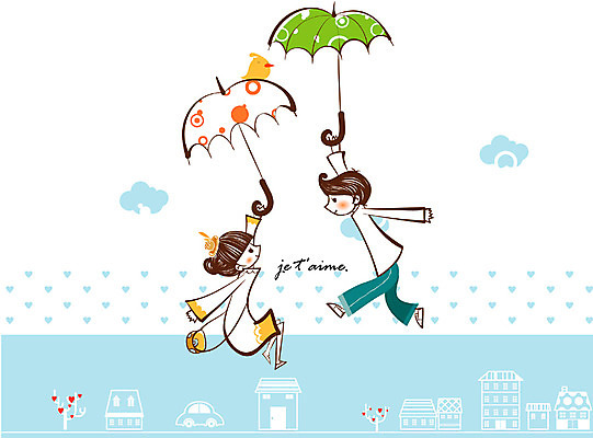 EPS 나무 구름 커플 여자 남자 감정 데이트 일러스트 우산 자동차 조류 하늘 주택 사랑 사람 두명 하트 비행 국내일러스트 자연요소 모양 식물 동물 육상교통 관계 건물 파일형식 벡터