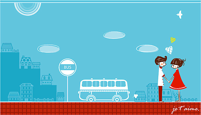 EPS 커플 여자 남자 도로 한대 데이트 일러스트 교통시설 조류 버스 주택 사랑 사람 야외 두명 하트 도시 기다림 버스정류장 국내일러스트 모양 동물 1 감정 길 육상교통 교통 관계 모션 대중교통 건물 역 시설 파일형식 벡터