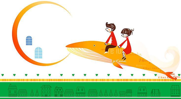 EPS 나무 커플 여자 남자 데이트 일러스트 상상 주택 사랑 사람 두명 판타지 소풍 꿈 달 하트 고래 돌고래 국내일러스트 자연요소 모양 식물 감정 포유류 관계 건물 야외활동 수중동물 파일형식 벡터