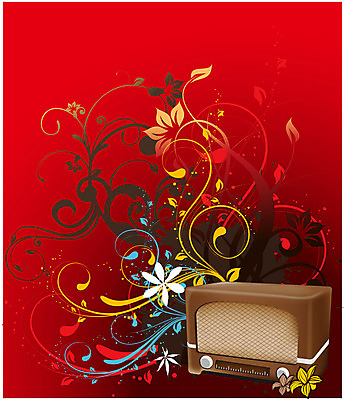 EPS 문양 꽃 음향기기 백그라운드 일러스트 추상 사람없음 카세트테이프 라디오 국내일러스트 식물 무늬 전자제품 파일형식 벡터