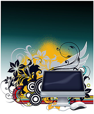 EPS 문양 꽃 백그라운드 잎 인터넷 일러스트 추상 사람없음 컴퓨터 모니터 마우스 풀 국내일러스트 식물 무늬 전자제품 컴퓨터용품 파일형식 벡터