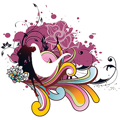 EPS 문양 여자 꽃잎 실루엣 여유 백그라운드 무늬 일러스트 추상 휴식 여자만 국내일러스트 꽃 감정 컨셉 촬영기법 사람 파일형식 벡터