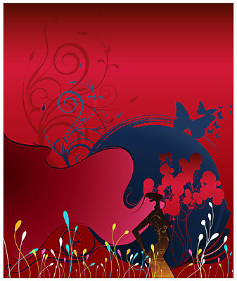 EPS 문양 여자 실루엣 나비 백그라운드 무늬 일러스트 바람 추상 갈대 달 풀 열정 정열 여자만 국내일러스트 자연요소 식물 감정 곤충 날씨 촬영기법 사람 파일형식 벡터