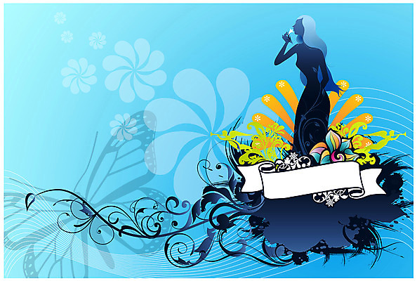 EPS 문양 여자 꽃잎 꽃 실루엣 리본 나비 백그라운드 무늬 일러스트 바람 추상 향기 여자만 국내일러스트 자연요소 식물 곤충 날씨 촬영기법 사람 냄새 파일형식 벡터