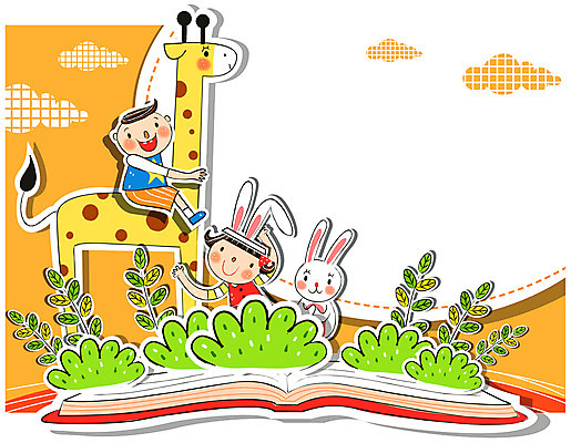 EPS 라이프스타일 여자 어린이교육 교육 남자 어린이라이프 어린이 백그라운드 일러스트 상상 놀이 사람 소녀 소년 두명 라이프 생활 책 친구 귀여움 유치원생 토끼 풀 기린 즐거움 어린이만 국내일러스트 식물 감정 컨셉 포유류 관계 반려동물 파일형식 벡터