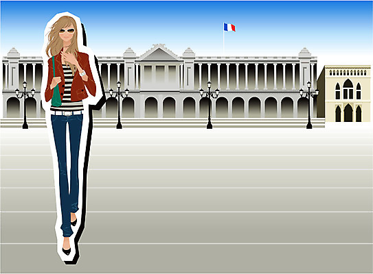 EPS 주간 모델 우먼라이프 계절 여자 패션 유럽 외국문화 일러스트 거리 갈색머리 한명 사람 20대 성인 야외 건물 쇼핑 유행 프랑스 가을 광장 개성 워킹 성인여자한명만 국내일러스트 자연요소 1 라이프스타일 헤어스타일 건축물 나라 문화 청년 여자한명만 성인여자만 파일형식 벡터