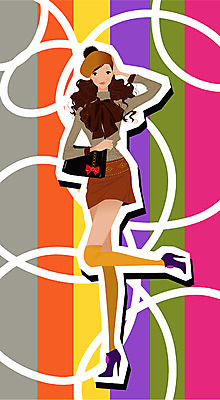 EPS 전신 모델 우먼라이프 계절 여자 패션 일러스트 한명 사람 20대 성인 쇼핑 청춘 유행 가을 개성 성인여자한명만 국내일러스트 1 라이프스타일 컨셉 청년 여자한명만 성인여자만 파일형식 벡터