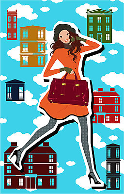 EPS 모델 모자 우먼라이프 계절 원피스 여자 패션 구두 포즈 가방 일러스트 한명 사람 풍경 20대 성인 쇼핑 유행 가을 도시 개성 빅백 성인여자한명만 국내일러스트 1 라이프스타일 잡화 옷 신발 청년 여자한명만 성인여자만 파일형식 벡터