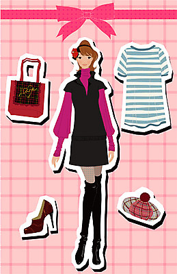 EPS 모델 모자 우먼라이프 계절 원피스 여자 패션 구두 포즈 가방 일러스트 한명 사람 20대 성인 쇼핑 유행 가을 머리띠 머리장식 개성 빵모자 성인여자한명만 국내일러스트 모자_잡화 1 라이프스타일 잡화 옷 신발 장신구 청년 장식 여자한명만 성인여자만 파일형식 벡터