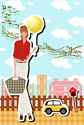 EPS 주간 구름 모델 우먼라이프 계절 공원 공공시설 여자 패션 포즈 가방 일러스트 자동차 한명 사람 20대 성인 야외 울타리 쇼핑 유행 우체통 가을 도시 외출 개성 풍선 우편박스 성인여자한명만 국내일러스트 자연요소 1 라이프스타일 잡화 육상교통 청년 담장 시설 여자한명만 성인여자만 파일형식 벡터