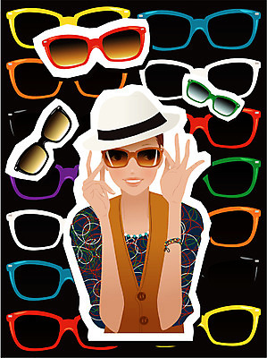 EPS 모델 우먼라이프 잡화 계절 여자 패션 포즈 일러스트 한명 사람 20대 성인 쇼핑 선글라스 유행 가을 개성 성인여자한명만 국내일러스트 1 라이프스타일 안경 청년 여자한명만 성인여자만 파일형식 벡터