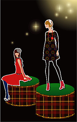 EPS 모델 우먼라이프 계절 여자 패션 포즈 일러스트 사람 쇼핑 유행 가을 마네킹 쇼윈도 오브젝트 개성 국내일러스트 라이프스타일 전시 파일형식 벡터