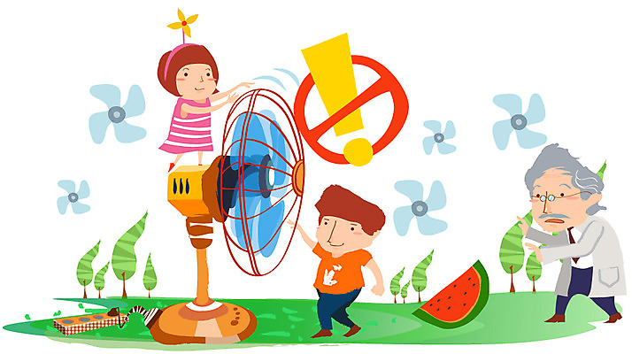 EPS 나무 여자 할아버지 노년 남자 어린이 일러스트 장난 바람 수박 경고 안전 사람 소녀 소년 세명 여름 친구 선풍기 위험 사회이슈 예방 생활안전 안전사고 국내일러스트 자연요소 식물 계절 컨셉 과일 관계 날씨 성인 가전제품 사건 안전수칙 파일형식 벡터