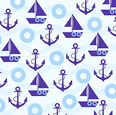 EPS 문양 디자인 물결 백그라운드 무늬 패턴 일러스트 사람없음 원형 보트 닻 선박 국내일러스트 도형 수상교통 배_교통 파일형식 벡터