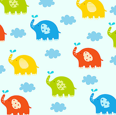 EPS 동물 구름 문양 디자인 백그라운드 무늬 패턴 일러스트 코끼리 사람없음 국내일러스트 자연요소 포유류 파일형식 벡터