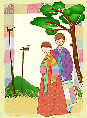 EPS 부부 커플 계절 여자 명절 기념일 남자 전통문화 한쌍 일러스트 산 프레임 선물 틀 사람 두명 추석 가을 농촌 시골 소나무 한복 고향 귀향 솟대 중추절 추석선물 전통프레임 국내일러스트 나무 한국전통 전통 문화 관계 이벤트 중국 전통의상 파일형식 벡터 명절선물