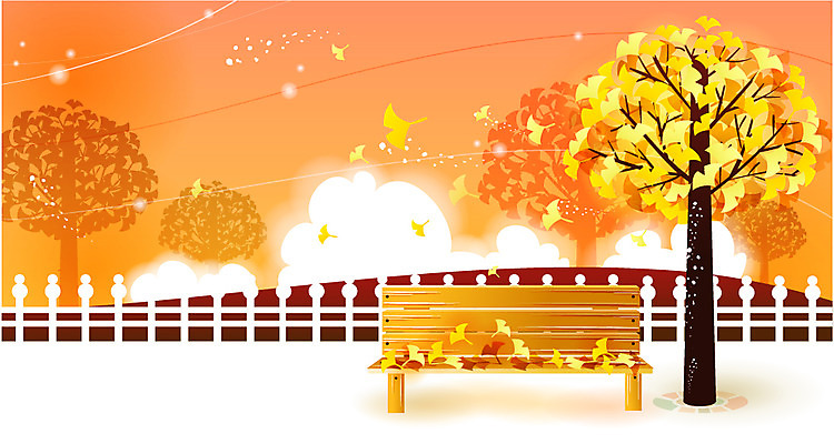 EPS 나무 식물 구름 사계절 계절 백그라운드 벤치 일러스트 자연 풍경 사람없음 야외 울타리 가을 은행 은행나무 가을배경 국내일러스트 자연요소 의자 금융 담장 생태계 파일형식 벡터 가을_계절