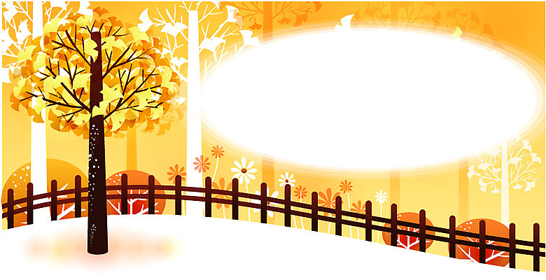 EPS 나무 식물 사계절 계절 백그라운드 일러스트 자연 풍경 사람없음 야외 울타리 가을 은행나무 가을배경 국내일러스트 담장 생태계 파일형식 벡터 가을_계절