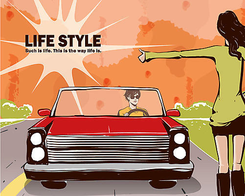 EPS 전신 우먼라이프 라이프스타일 여자 남자 도로 맨라이프 일러스트 교통시설 자동차 한명 사람 20대 성인 야외 라이프 생활 자유 오픈카 히치하이킹 청년만 성인만 국내일러스트 1 길 육상교통 여행 교통 컨셉 승용차 청년 시설 파일형식 벡터