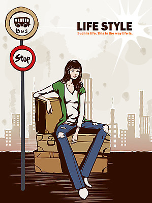 EPS 전신 우먼라이프 라이프스타일 여자 여유 여행 가방 일러스트 교통시설 휴식 한명 사람 앉기 풍경 20대 성인 취미 야외 라이프 생활 여행가방 짐 도시 기다림 버스정류장 여자만 여자한명만 성인여자만 청년만 청년여자만 성인한명만 청년여자한명만 성인여자한명만 성인만 국내일러스트 1 잡화 감정 교통 컨셉 모션 청년 역 시설 파일형식 벡터