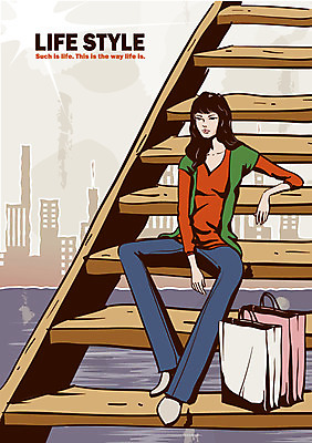 EPS 전신 우먼라이프 라이프스타일 여자 건축 여유 가방 일러스트 휴식 한명 사람 앉기 풍경 빌딩 20대 성인 야외 건물 라이프 생활 쇼핑 쇼핑백 계단 도시 여자만 여자한명만 성인여자만 청년만 청년여자만 성인한명만 청년여자한명만 성인여자한명만 성인만 국내일러스트 1 건축물 잡화 감정 컨셉 모션 청년 파일형식 벡터