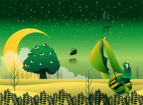 EPS 나무 구름 응시 별 컬러 여행 백그라운드 일러스트 상상 밤하늘 한명 사람 야외 초록색 판타지 달 풀 풀잎 야간 고래 선박 국내일러스트 자연요소 식물 1 시선 수상교통 잎 포유류 하늘 수중동물 풀_식물 파일형식 벡터