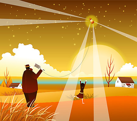 EPS 나무 구름 어린이 백그라운드 일러스트 상상 날리기 주택 사람 야외 두명 판타지 태양 노을 희망 일몰 풀 연 연날리기 아저씨 소원 어린이만 국내일러스트 자연요소 식물 감정 모션 건물 놀이용품 전통놀이 파일형식 벡터