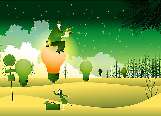 EPS 나무 별 어린이 컬러 여행 백그라운드 일러스트 전구 상상 밤하늘 나뭇잎 사람 야외 두명 초록색 판타지 독서 아저씨 어린이만 국내일러스트 자연요소 식물 잎 하늘 야간 파일형식 벡터