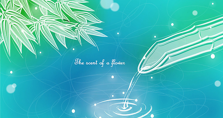 EPS 나무 식물 꽃 컬러 백그라운드 일러스트 자연 사람없음 물 파란색 깨끗함 대나무 국내일러스트 자연요소 컨셉 생태계 파일형식 벡터