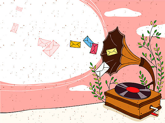 EPS 나무 구름 음악 음향기기 백그라운드 라인일러스트 일러스트 나뭇잎 편지봉투 이벤트 사람없음 이메일 편지 알림 라인아트 축음기 소식_알림 국내일러스트 자연요소 식물 선 컨셉 잎 문화예술 봉투 전자제품 골동품 파일형식 벡터