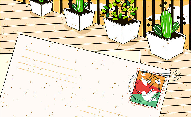 EPS 식물 화분 백그라운드 라인일러스트 일러스트 선인장 이벤트 사람없음 편지 우편물 알림 라인아트 엽서 우표 소식_알림 국내일러스트 선 컨셉 파일형식 벡터