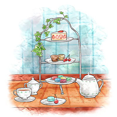 PSD 접시 빵 가구 백그라운드 과일 일러스트 페인터 식탁 탁자 주전자 수채화 실내 사람없음 장식 인테리어 과자 케이크 찻잔 오브젝트 국내일러스트 식기 디자인 음식 생활용품 페인팅 주방용품 디저트 잔 내부 파일형식