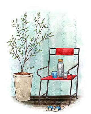 PSD 화분 백그라운드 의자 일러스트 페인터 수채화 슬리퍼 실내 사람없음 장식 컵 인테리어 오브젝트 보온병 국내일러스트 식기 디자인 가구 신발 페인팅 내부 파일형식