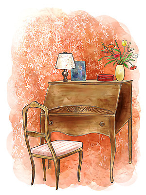 PSD 가구 액자 백그라운드 의자 일러스트 페인터 조명 수채화 실내 사람없음 장식 인테리어 꽃병 스탠드 책상 오브젝트 조명장식 국내일러스트 디자인 꽃 생활용품 페인팅 내부 파일형식