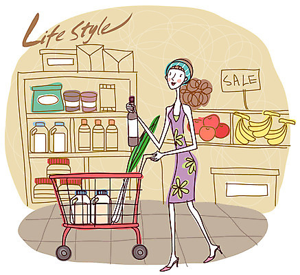 EPS 우먼라이프 라이프스타일 원피스 여자 과일 일러스트 술병 바나나 실내 한명 사람 20대 성인 쇼핑 장보기 세일 카트 쇼핑카 병 사과 진열장 마트 파 할인마트 여자만 여자한명만 성인여자만 청년만 청년여자만 성인한명만 청년여자한명만 성인여자한명만 성인만 국내일러스트 1 식기 옷 채소 병_용기 주류 청년 내부 생활 상점 파일형식 벡터