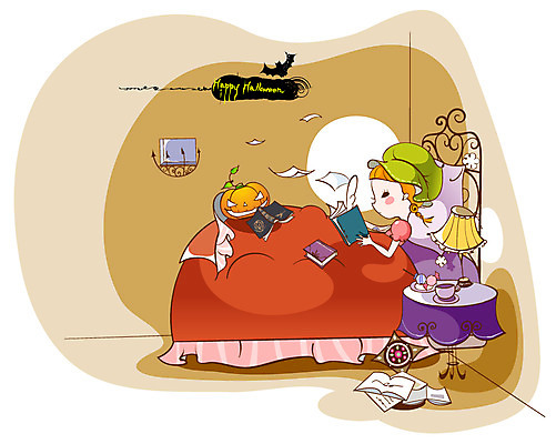 EPS 여자 기념일 종이 초등학생 어린이 쿠션 일러스트 창문 상상 호박 조명 한명 사람 앉기 소녀 이벤트 10대 책 판타지 축제 침실 할로윈 침대 메모지 마녀 여자만 여자한명만 소녀만 국내일러스트 1 학생 가구 채소 모션 청소년 사무용품 어린이만 파일형식 벡터