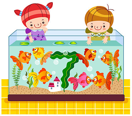 EPS 여자 어린이교육 교육 남자 초등학생 어린이 일러스트 교과목 실내 사람 소녀 소년 상반신 두명 숫자 거품 칠 수학 어항 금붕어 수학교육 숫자공부 7 어린이만 국내일러스트 문자 학생 어류 내부 학습 파일형식 벡터