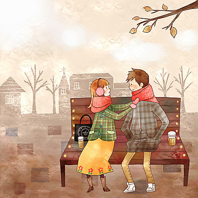 PSD 라이프스타일 커플 계절 공원 공공시설 여자 남자 행복 커피 겨울 벤치 데이트 일러스트 페인터 선물 사랑 사람 야외 두명 목도리 국내일러스트 잡화 감정 음료 의자 관계 페인팅 생활 시설 파일형식