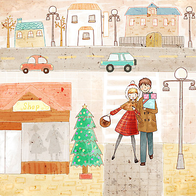 PSD 라이프스타일 커플 계절 공공시설 여자 남자 행복 도로 겨울 가로등 일러스트 교통시설 자동차 페인터 선물 사랑 사람 풍경 야외 두명 건물 쇼핑 상점 도시 국내일러스트 건축물 감정 길 육상교통 교통 관계 페인팅 생활 시설 파일형식