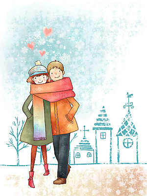 PSD 라이프스타일 커플 계절 공원 공공시설 여자 남자 행복 겨울 데이트 일러스트 페인터 사랑 사람 야외 두명 목도리 산책 눈 눈송이 국내일러스트 자연요소 잡화 감정 관계 페인팅 날씨 휴식 눈_날씨 생활 시설 파일형식