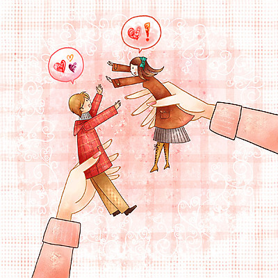 PSD 라이프스타일 커플 계절 여자 남자 행복 인형 겨울 일러스트 페인터 놀이 사랑 사람 두명 국내일러스트 감정 관계 페인팅 생활 파일형식