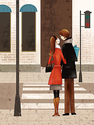 전신 PSD 라이프스타일 커플 계절 여자 남자 행복 겨울 데이트 일러스트 교통시설 페인터 선물 사랑 사람 야외 두명 건물 산책 도시 횡단보도 신호등 국내일러스트 건축물 감정 교통 관계 페인팅 휴식 생활 보행로 시설 파일형식