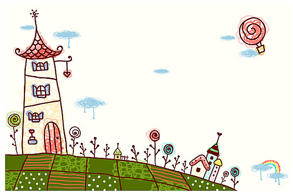 EPS 주간 자연요소 구름 꽃 백그라운드 무지개 일러스트 안내 주택 알림판 이벤트 사람없음 야외 건물 마을 기구 열기구 알림 국내일러스트 식물 건축물 항공교통 파일형식 벡터