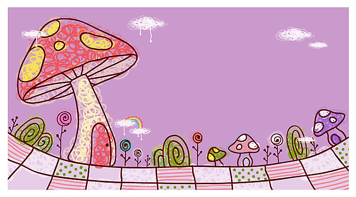 EPS 식물 구름 꽃 컬러 백그라운드 무지개 일러스트 안내 알림판 이벤트 사람없음 야외 보라색 버섯 공백 알림 버섯집 국내일러스트 자연요소 주택 파일형식 벡터