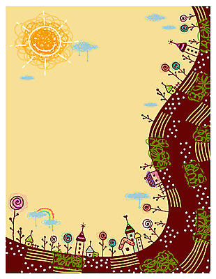 EPS 주간 자연요소 구름 꽃 백그라운드 무지개 일러스트 안내 주택 알림판 이벤트 사람없음 야외 건물 태양 마을 알림 국내일러스트 식물 건축물 파일형식 벡터