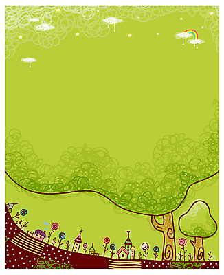 EPS 나무 식물 구름 꽃 컬러 백그라운드 무지개 일러스트 안내 주택 알림판 이벤트 사람없음 건물 초록색 마을 공백 알림 국내일러스트 자연요소 건축물 파일형식 벡터