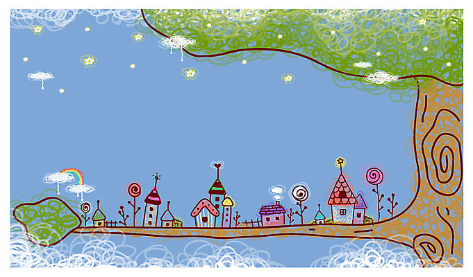 EPS 나무 식물 구름 백그라운드 무지개 일러스트 하늘 안내 주택 알림판 이벤트 사람없음 건물 마을 알림 국내일러스트 자연요소 건축물 파일형식 벡터