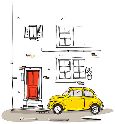 EPS 건축 백그라운드 일러스트 자동차 풍경 사람없음 야외 건물 도시 스케치 현관문 국내일러스트 건축물 육상교통 미술 문 파일형식 벡터