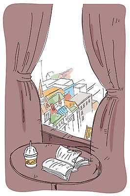 EPS 건축 음료 백그라운드 일러스트 창문 탁자 실내 풍경 사람없음 건물 책 인테리어 도시 커튼 국내일러스트 건축물 디자인 가구 내부 파일형식 벡터